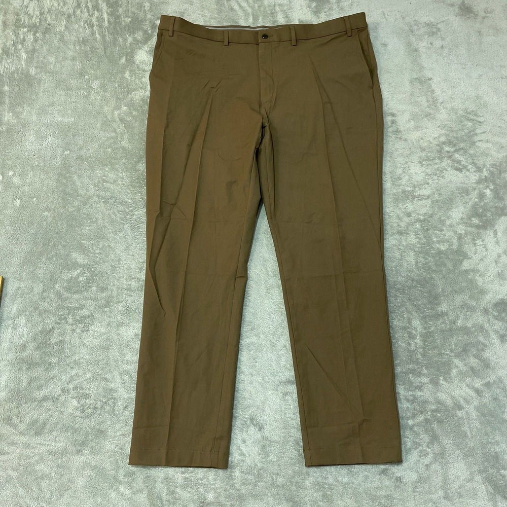 NWOT Michael Kors Men's 44x32 Brown Chino Pants Cotton Nylon Spandex Stretch